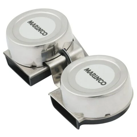Marinco Mini Twin Compact Electric Horn with Stainless Steel Covers  10001